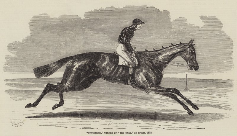 Songstress, Gewinnerin der Oaks, in Epsom, 1852 von Benjamin Herring