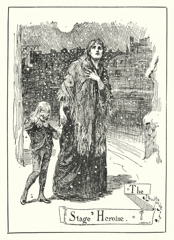 Die Bühnenheldin (Gravur) von Bernard (after) Partridge