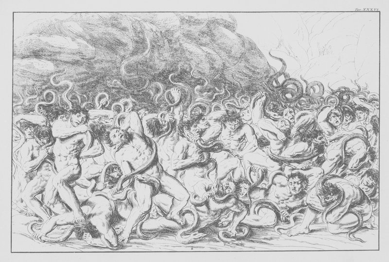 Dantes Göttliche Komödie, Inferno (Hölle), Platte XXXVI von Bernhard Schuler