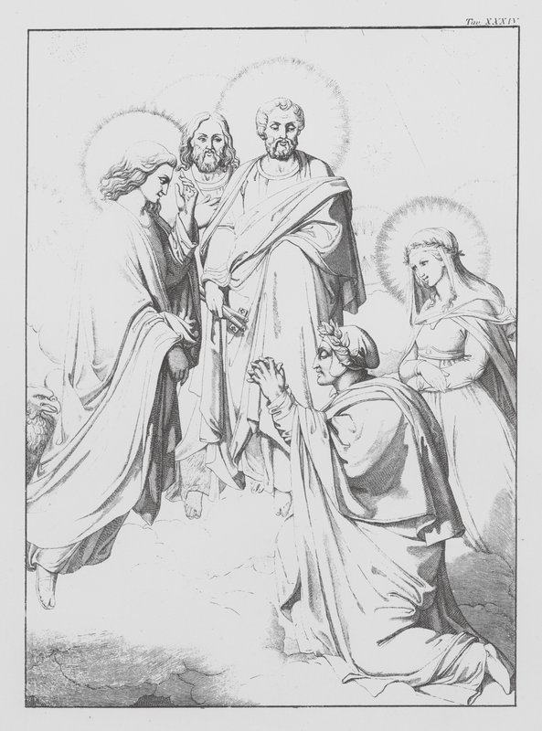 Dantes Göttliche Komödie, Paradiso (Himmel), Platte XXXIV (Lithografie) von Bernhard Schuler
