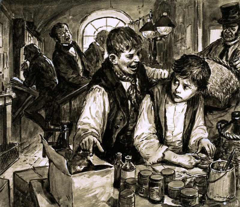 Charles Dickens in der Schuhcremefabrik von C.L. Doughty