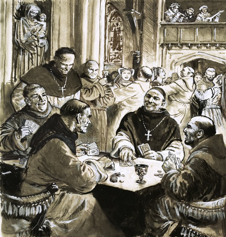 Mönche und Nonnen beim Feiern von C.L. Doughty