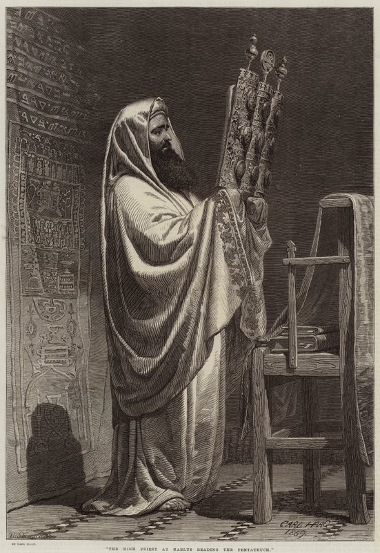 Der Hohepriester in Nablus liest die Tora von Carl Haag