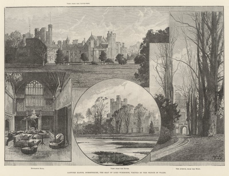 Canford Manor, Dorsetshire, der Sitz von Lord Wimborne, besucht vom Prinzen von Wales von Charles Auguste Loye