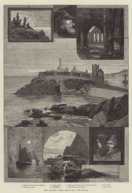 Peel und Peel Castle, Isle of Man von Charles Auguste Loye