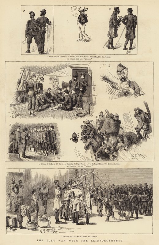 Der Zulukrieg, mit den Verstärkungen von Charles Edwin Fripp