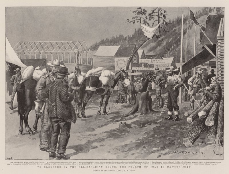 Nach Klondyke auf der rein kanadischen Route, der 4. Juli in Dawson City von Charles Edwin Fripp