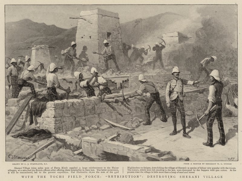 Mit der Tochi-Feldtruppe, Vergeltung, Zerstörung des Sherani-Dorfes von Charles J. Staniland