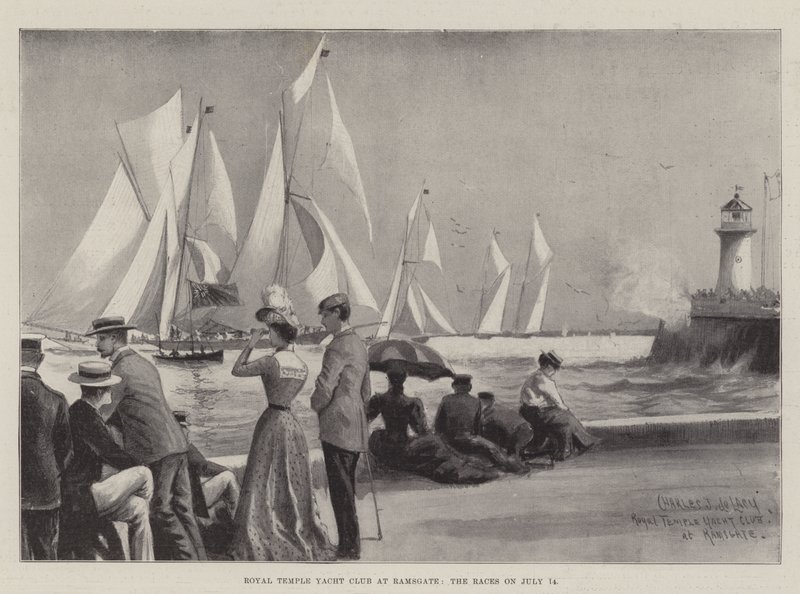 Royal Temple Yacht Club in Ramsgate, die Rennen am 14. Juli von Charles John de Lacy
