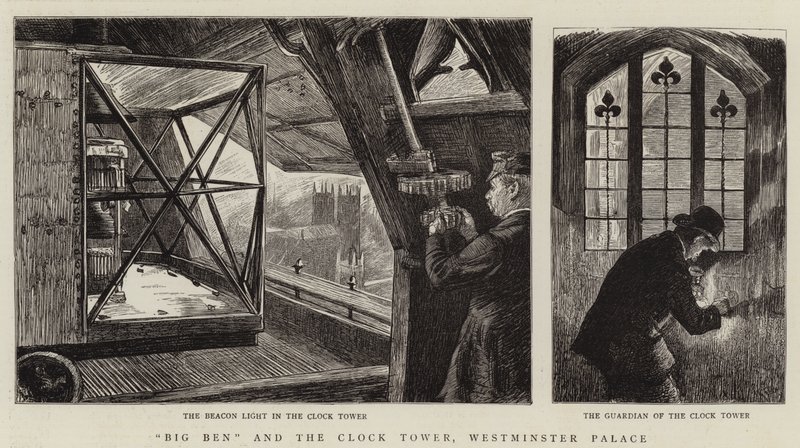 Big Ben und der Uhrturm, Westminster Palace von Charles Paul Renouard