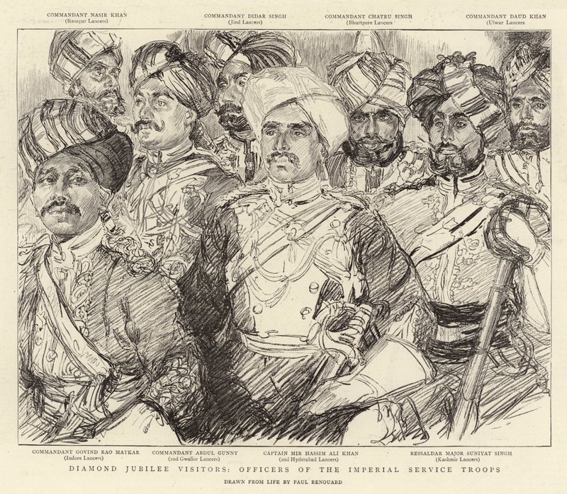 Besucher des Diamantenjubiläums, Offiziere der Imperial Service Truppen von Charles Paul Renouard