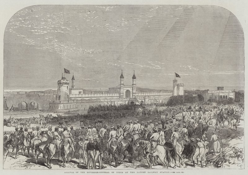 Ankunft des Generalgouverneurs von Indien am Bahnhof von Lahore von Sir John Charles Robinson