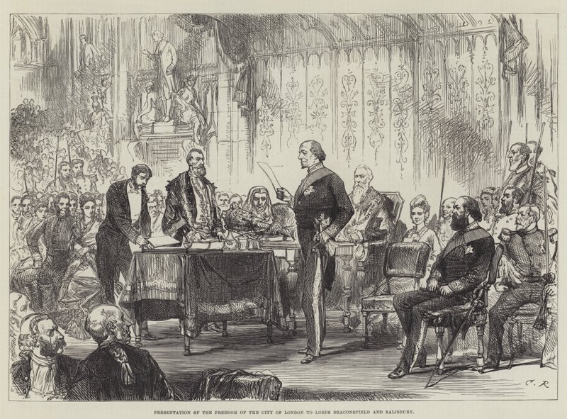 Verleihung der Freiheit der Stadt London an Lords Beaconsfield und Salisbury von Sir John Charles Robinson