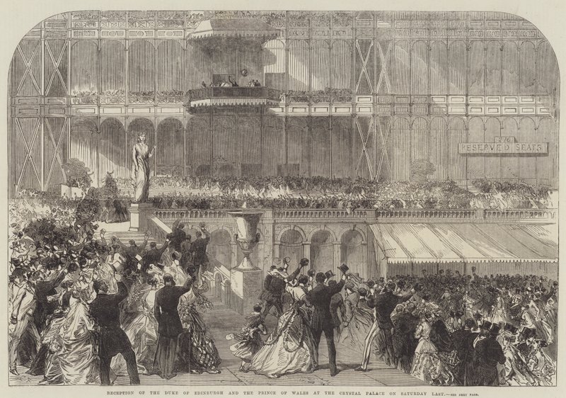 Empfang des Herzogs von Edinburgh und des Prinzen von Wales im Crystal Palace am letzten Samstag von Sir John Charles Robinson
