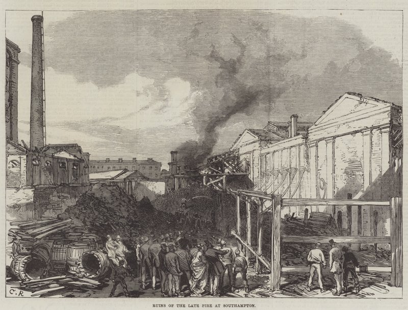 Ruinen des letzten Feuers in Southampton von Sir John Charles Robinson