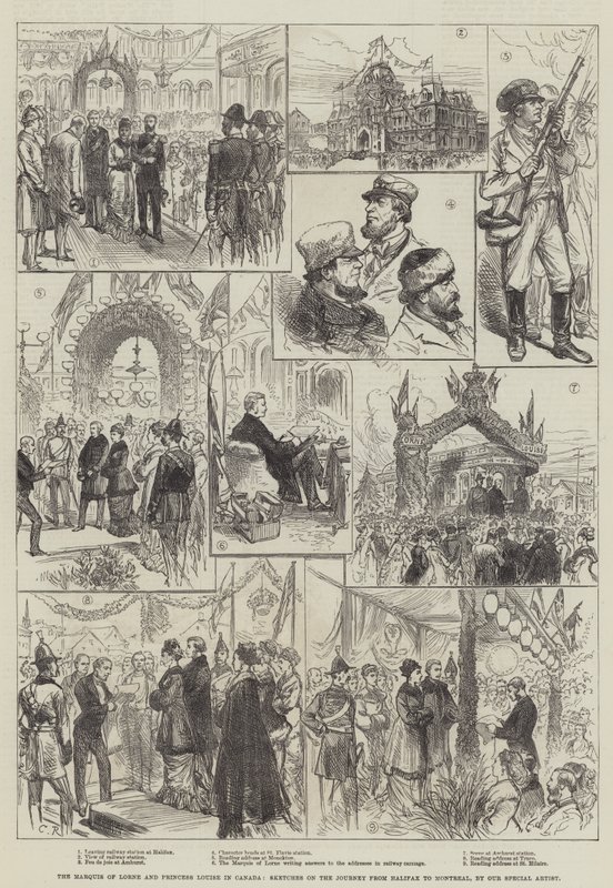 Der Marquis von Lorne und Prinzessin Louise in Kanada, Skizzen von der Reise von Halifax nach Montreal von Sir John Charles Robinson