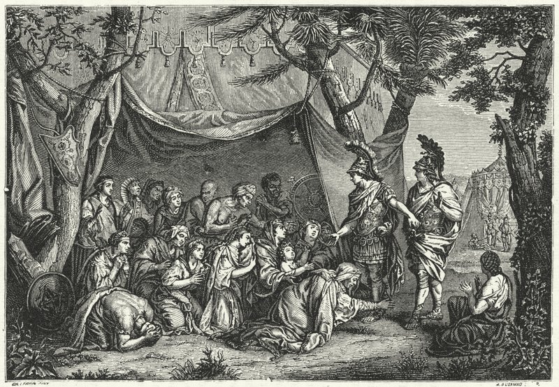 Die Königinnen von Persien zu Füßen Alexanders (Stich) von Charles (after) Le Brun