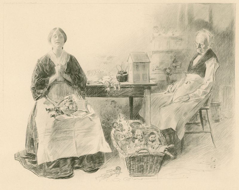Caleb Plummer und seine Tochter von Charles Dana Gibson