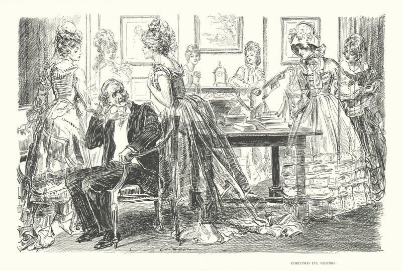 Besucher am Heiligabend von Charles Dana Gibson