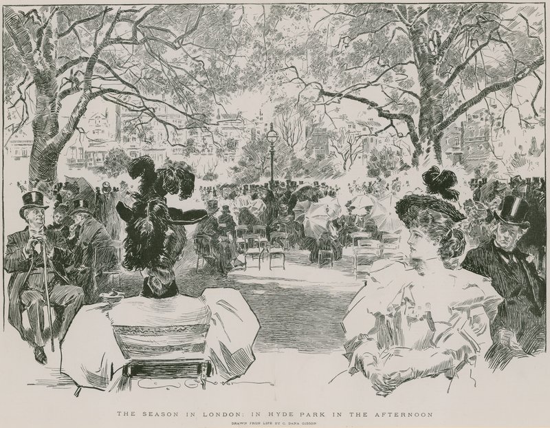 Die Saison im Hyde Park, London, am Nachmittag (Gravur) von Charles Dana Gibson