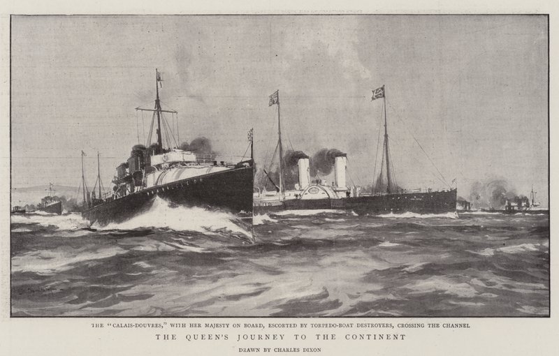 Die Reise der Königin auf den Kontinent von Charles Edward Dixon