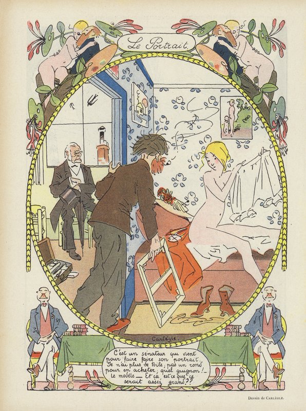 Das Porträt. Illustration für Le Rire von Charles Emile Egli