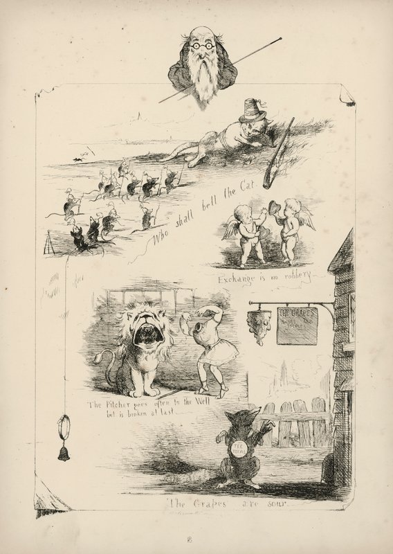 Seite aus Sprichwörter mit Bildern von Charles Henry (after) Bennett