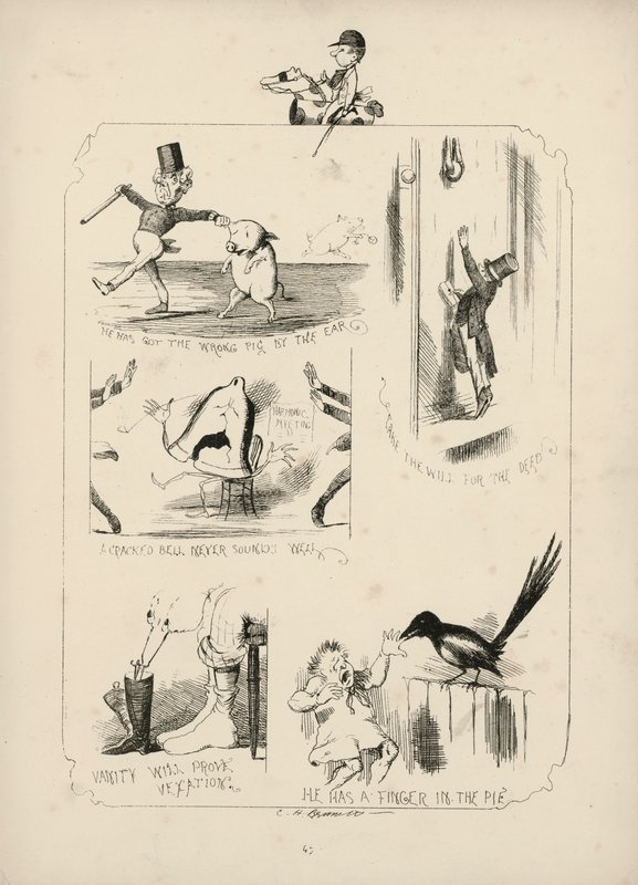Seite aus Sprüche mit Bildern von Charles H Bennett von Charles Henry (after) Bennett