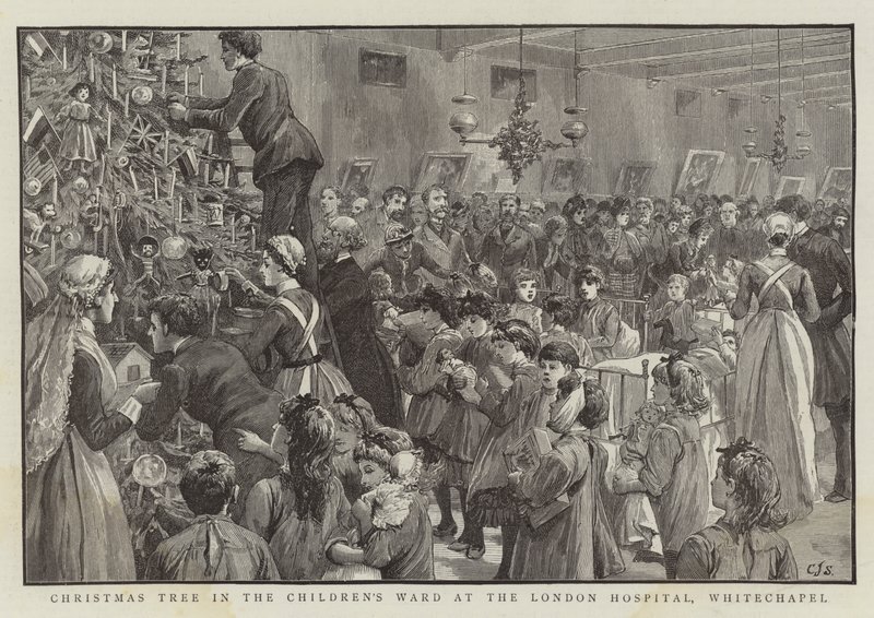 Weihnachtsbaum in der Kinderstation des Londoner Krankenhauses, Whitechapel von Charles J. Staniland