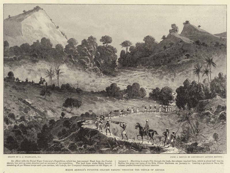 Major Arnolds Strafexpedition durch die Schlucht von Akpara von Charles J. Staniland