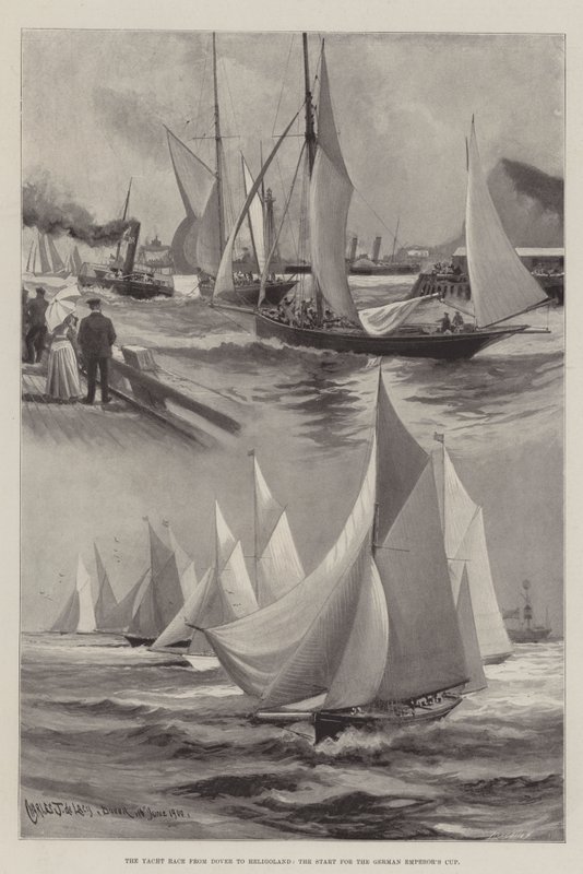 Das Yacht-Rennen von Dover nach Helgoland, der Start um den Kaiserpreis von Charles John de Lacy