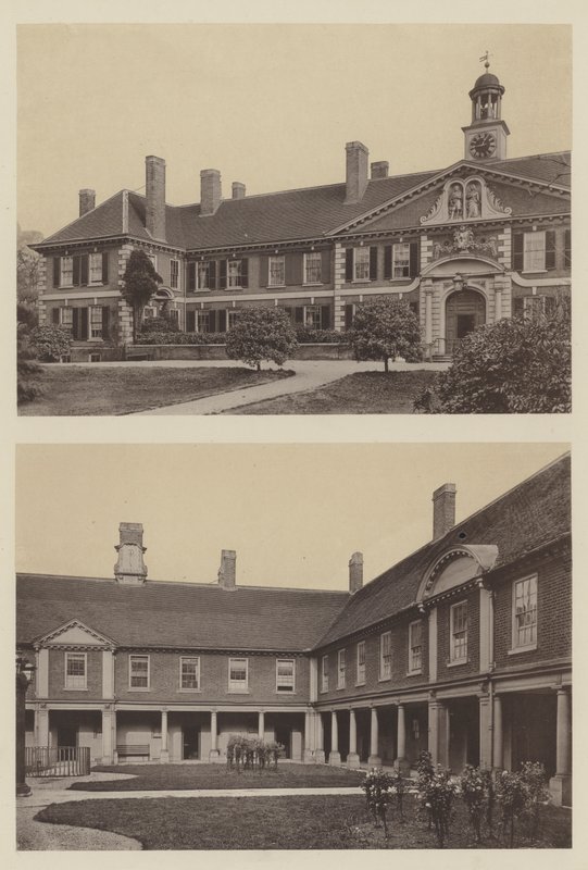 Morden College, Blackheath, Kent, Eingang und Teil des Hofes von Charles Latham