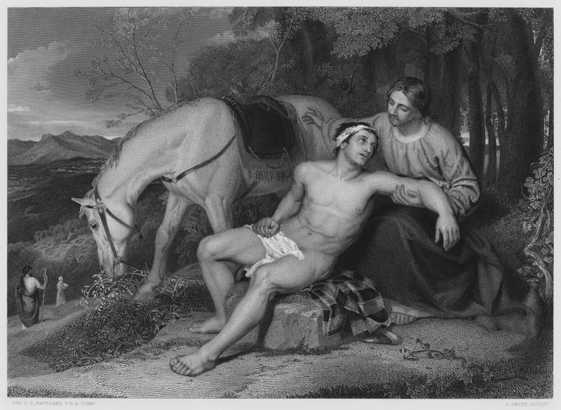 Der barmherzige Samariter, nach dem Bild in der königlichen Sammlung (Gravur) von Charles Lock (after) Eastlake