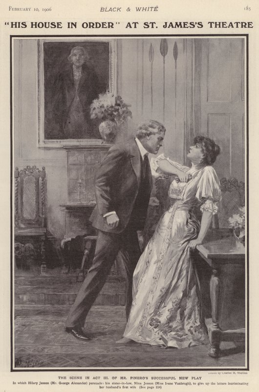 Englische Schauspieler George Alexander und Irene Vanbrugh in einer Aufführung von Arthur Wing Pinero