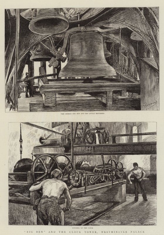 Big Ben und der Uhrturm, Westminster Palace von Charles Paul Renouard