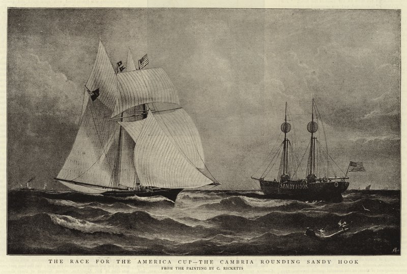 Das Rennen um den America Cup, die Cambria umrundet Sandy Hook von Charles Ricketts