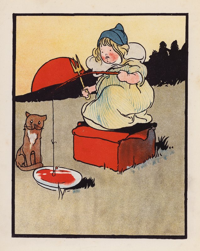 Unsinn: Säugling angelt in einer Schüssel von Charles Robinson