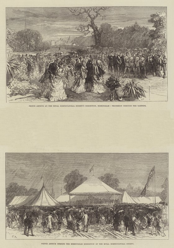 Prinz Arthur auf der Ausstellung der Royal Horticultural Society in Birmingham von Sir John Charles Robinson