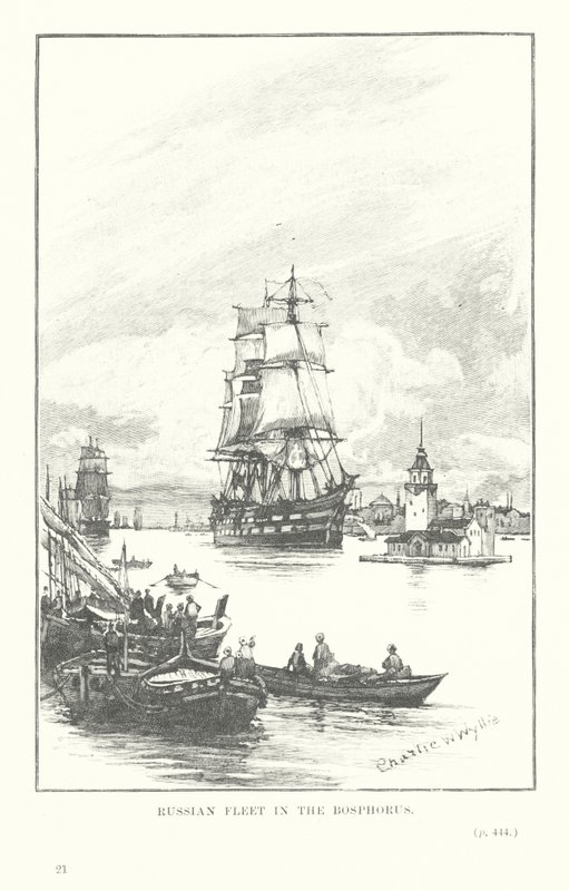 Russische Flotte im Bosporus von Charles William Wyllie