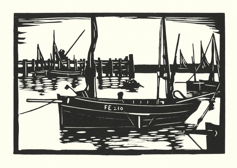 Fischerboote und Lastkähne: Folkestone Beam-Trawler von Cyril A. Wilkinson