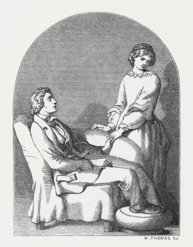 Illustration zu Tennysons Gedicht, Die Prinzessin (Gravur) von Daniel (after) Maclise