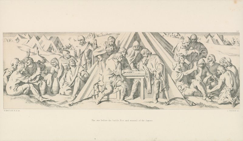 Der Abend vor der Schlacht. Aufruhr und Gelage der Sachsen von Daniel Maclise