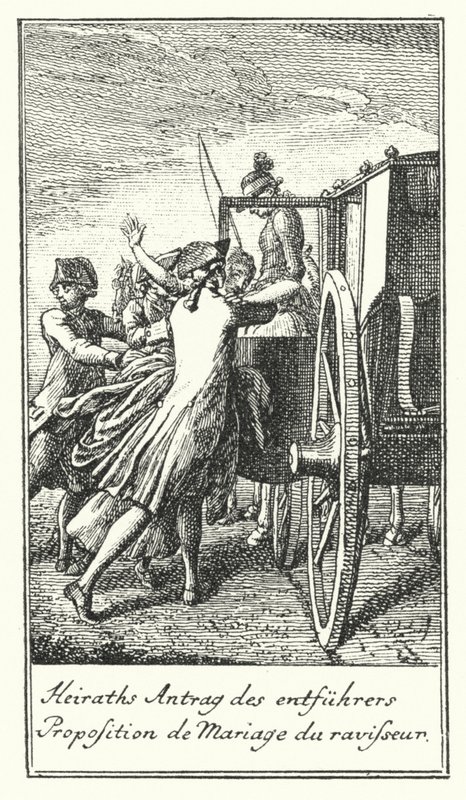 Heiratsantrag des Entführers (Gravur) von Daniel Nikolaus (after) Chodowiecki