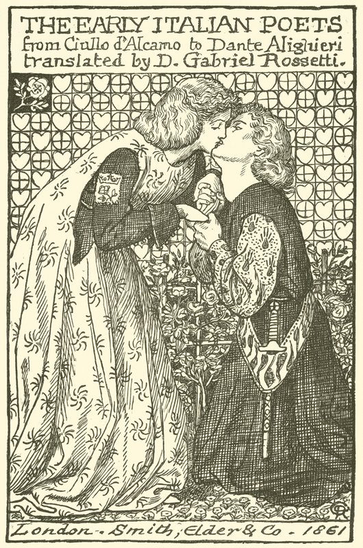 Die frühen italienischen Dichter, Entwurf für eine Titelseite von Dante Gabriel Charles Rossetti