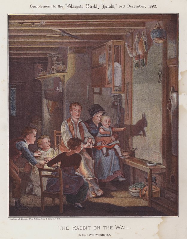 Das Kaninchen an der Wand (Farblithographie) von David (after) Wilkie
