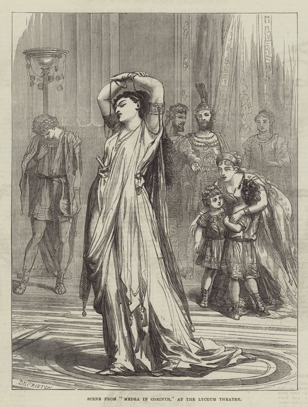 Szene aus Medea in Korinth, im Lyceum Theatre von David Henry Friston