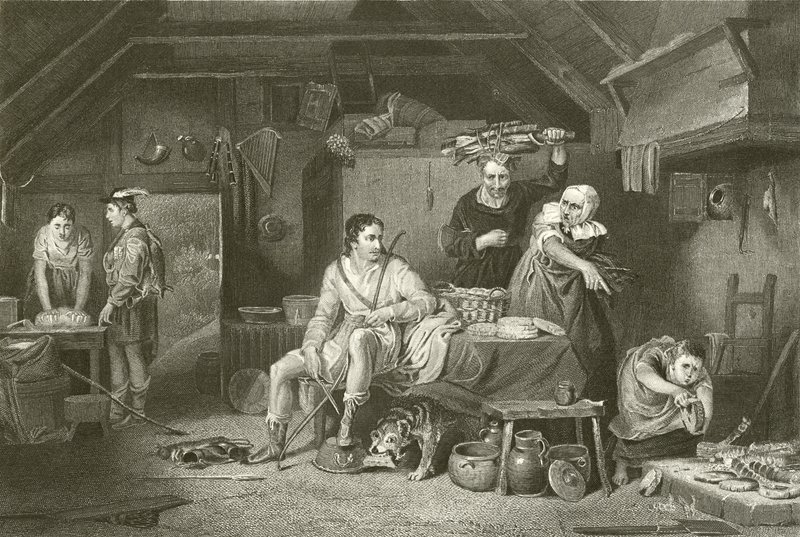 Alfred in der Hütte des Hirten von David Wilkie