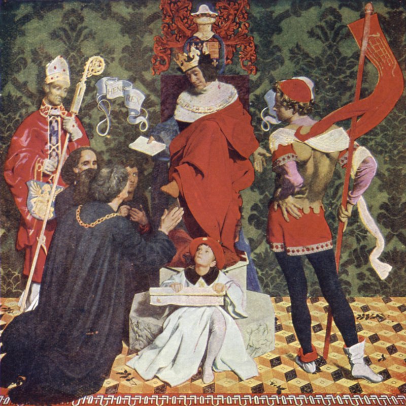 John Cabot und seine Söhne erhalten die Charta von König Heinrich VII. zur Suche nach neuen Ländern von Denis William Eden