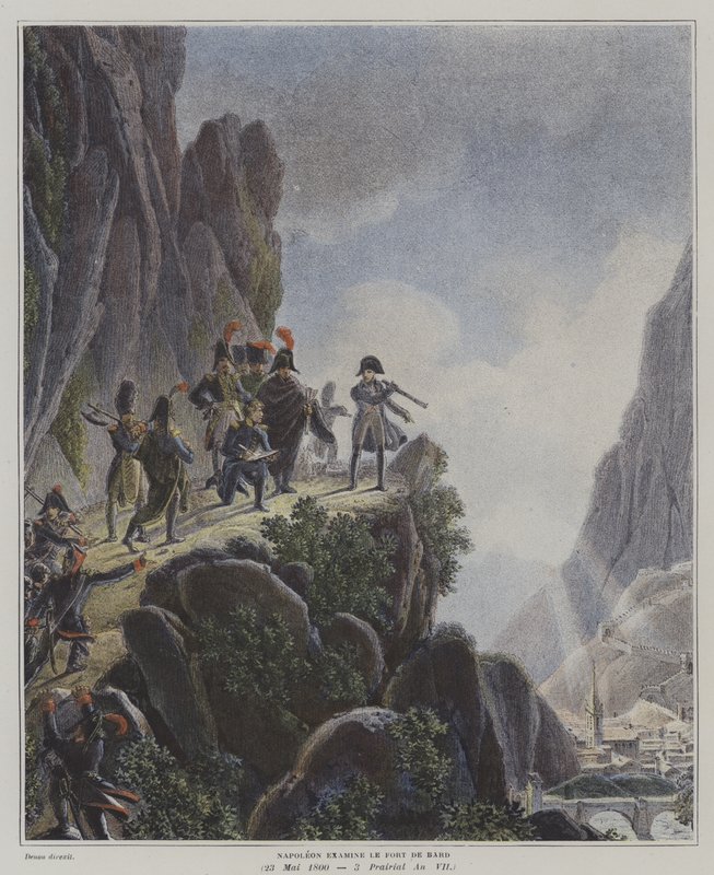 Napoleon untersucht Fort Bard, Italien, 23. Mai 1800 von Dominique Vivant (after) Denon