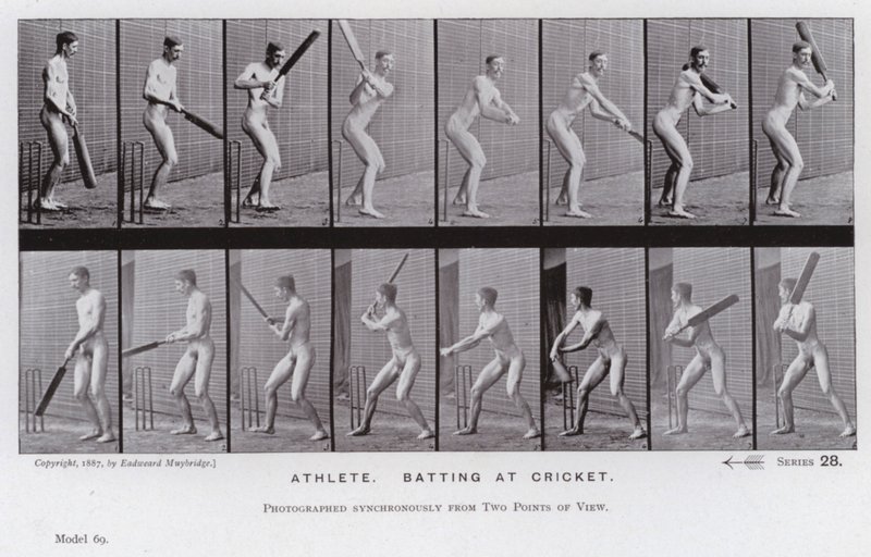 Die menschliche Figur in Bewegung: Athlet, Schlagend beim Cricket von Eadweard Muybridge